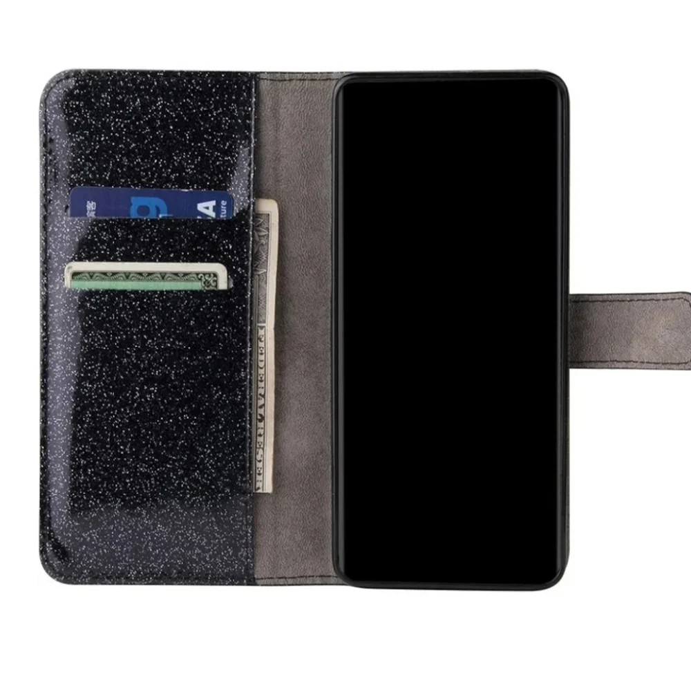 Samsung Galaxy S24 Ultra, Floral Glitter Phone Case - Black